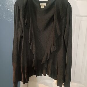 LOFT Charcoal Cardigan Sweater